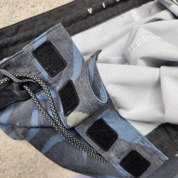 Vissla Boardshorts Mens 30 Gray Blue Leaf Print Quick Dry Stretch Swim M1065PRI - Picture 8 of 12